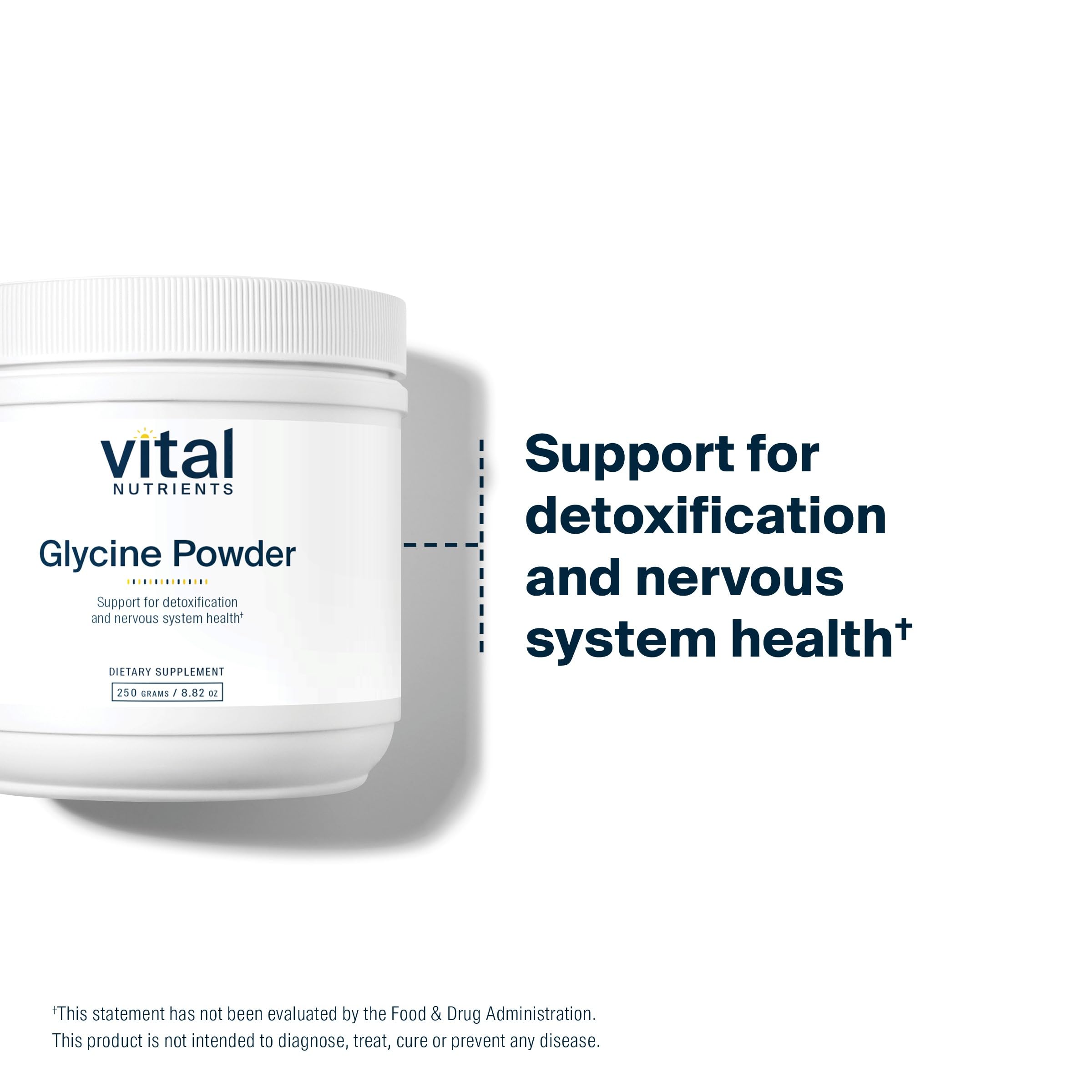 Vital Nutrients cucharita con polvo para comparar porciones y dosaje