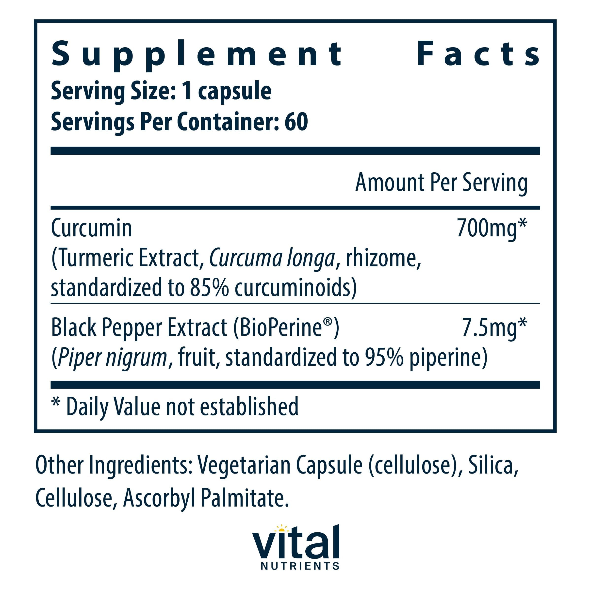 Vital Nutrients cápsulas en mano para tamaño y facilidad de toma