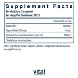Vital Nutrients cápsulas apiladas detalle del tamaño y fácil ingestión