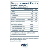 Vital Nutrients primer plano de la etiqueta con información clara