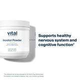 Vital Nutrients etiqueta con información nutricional y pruebas de calidad
