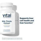 Vital Nutrients etiqueta nutricional destacando 250 mg y 80% silymarin