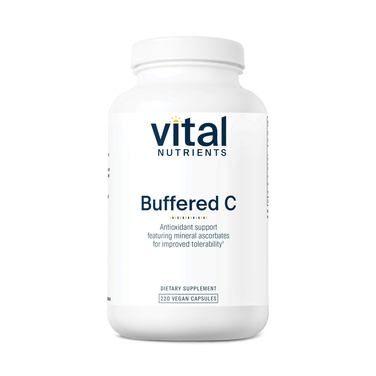 Vital Nutrients frasco delantero mostrando 220 cápsulas y beneficios veganos