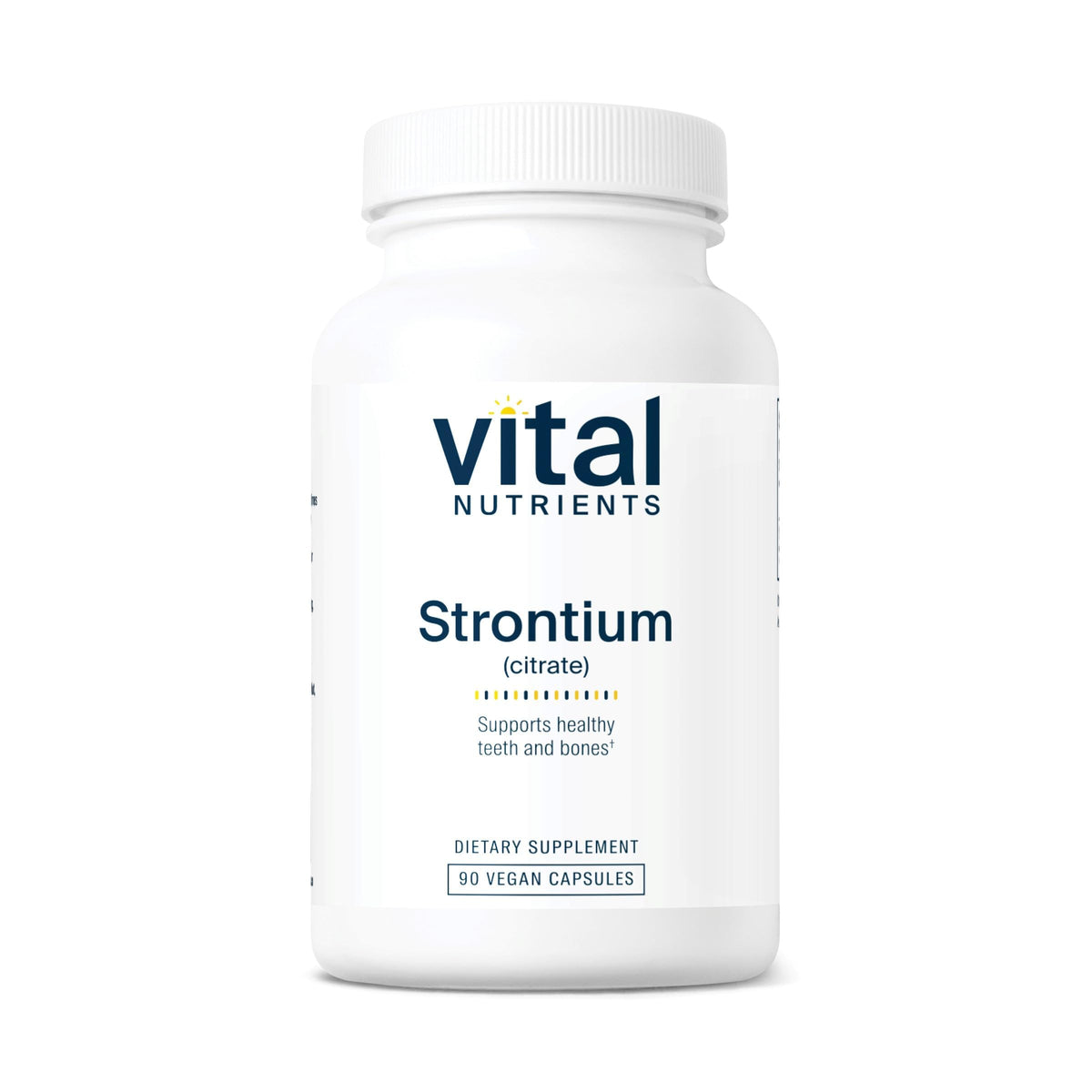 Vital Nutrients frasco delantero mostrando 90 cápsulas y etiqueta clara