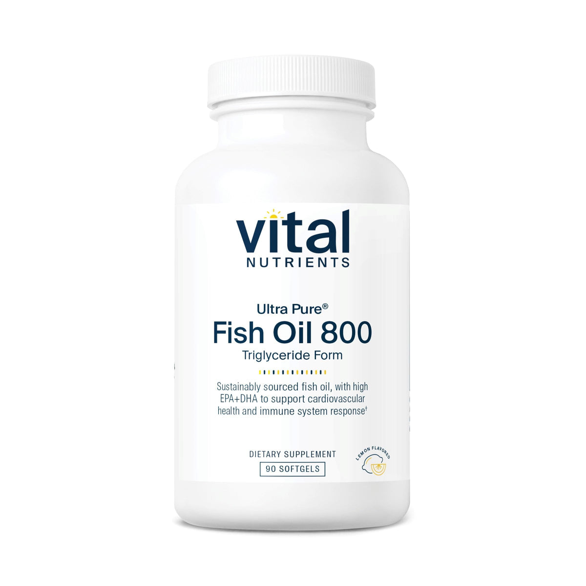 Vital Nutrients frasco frontal mostrando 90 cápsulas y beneficio de pureza