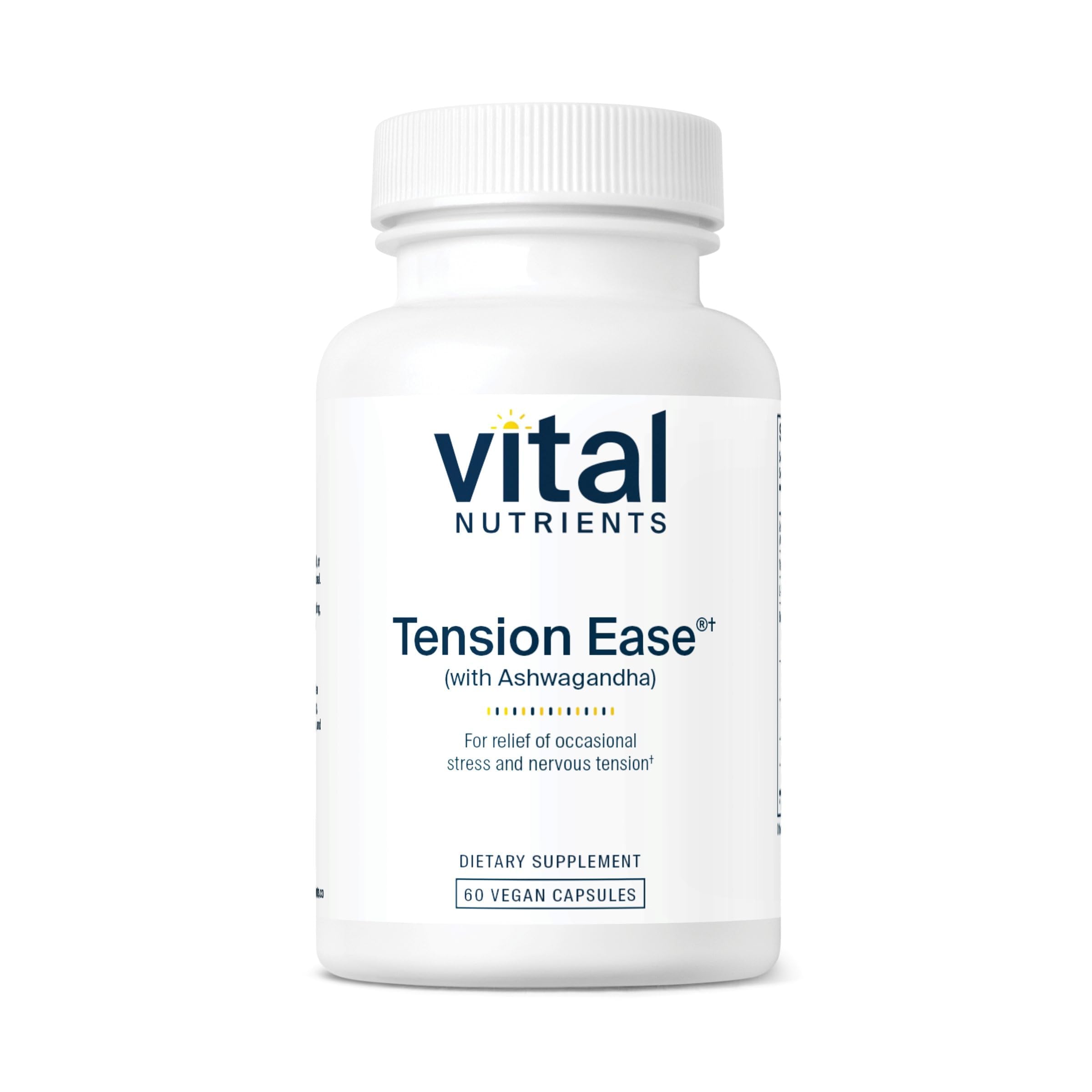 Vital Nutrients frasco frontal mostrando la marca y beneficio calmante
