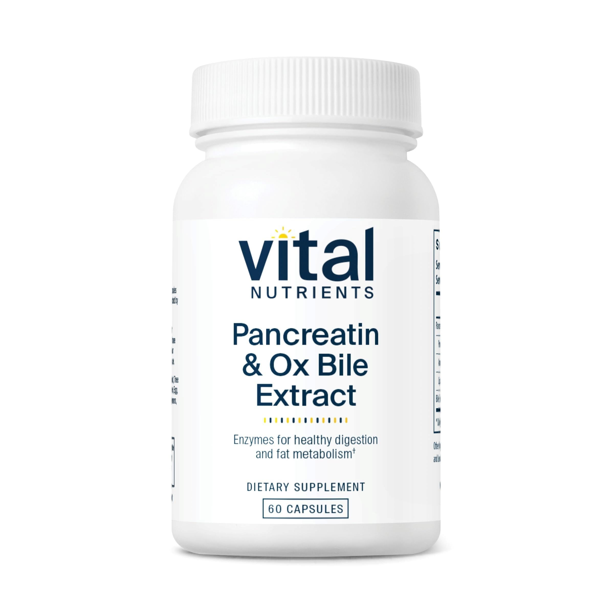 Vital Nutrients frente del empaque mostrando 60 cápsulas y ventaja de apoyo digestivo