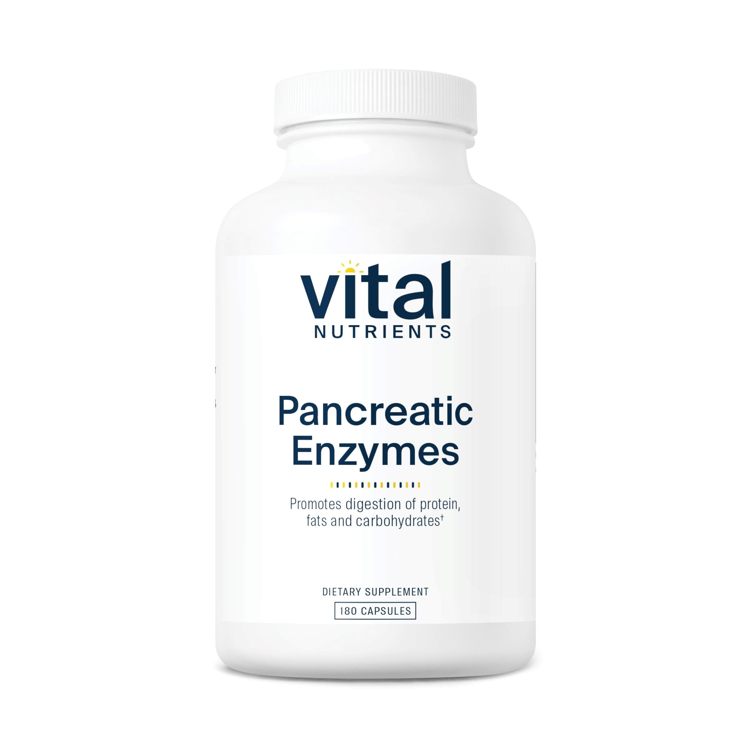 Vital Nutrients frente del envase mostrando 180 cápsulas y beneficio de pureza