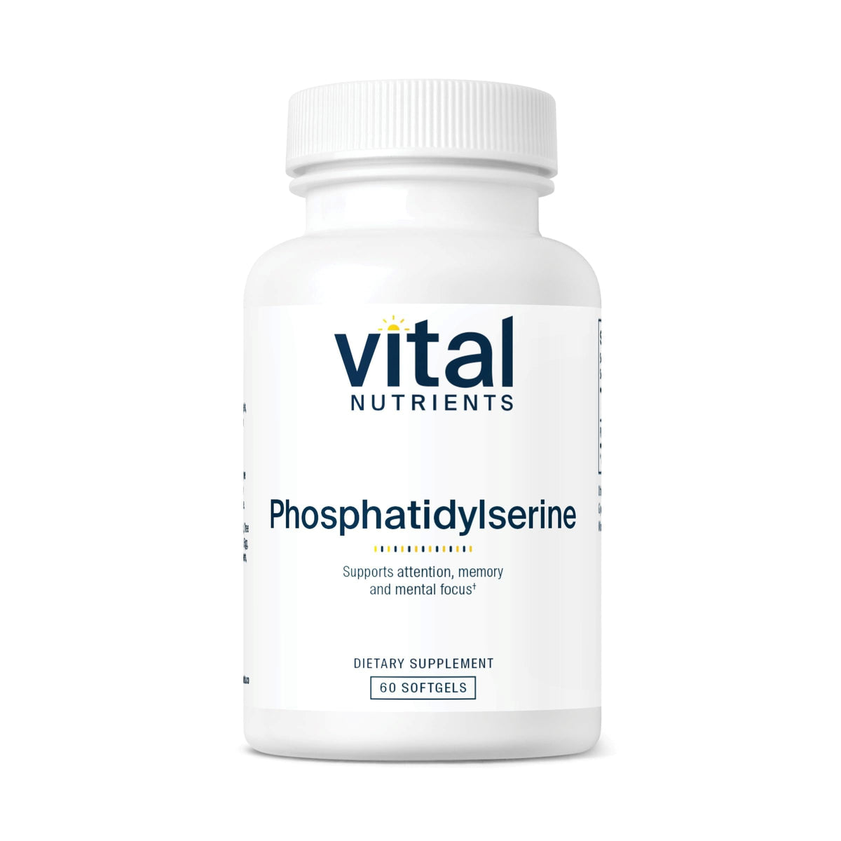 Vital Nutrients envase frontal mostrando 60 softgels y beneficios limpios