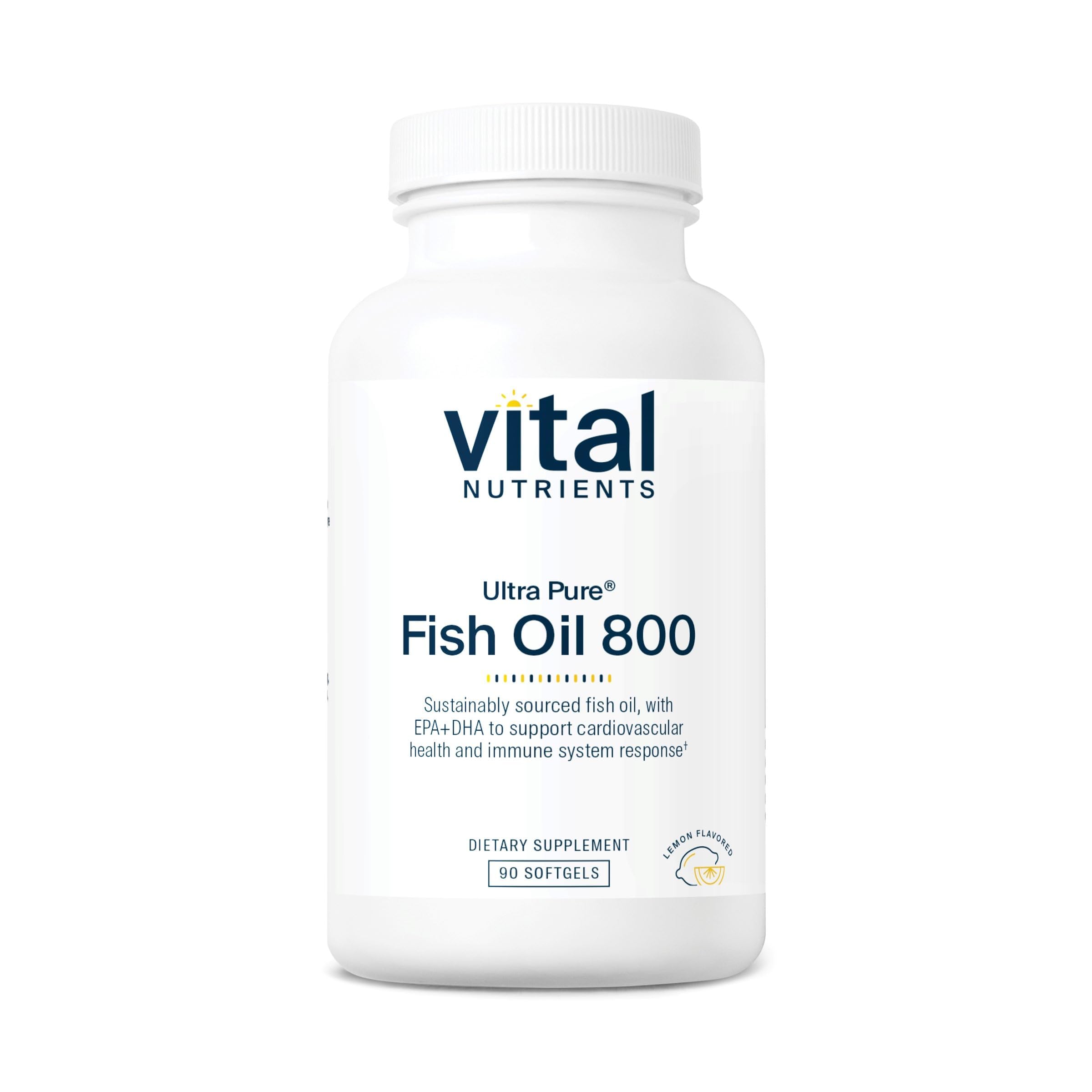Vital Nutrients presentación frontal del frasco mostrando 90 softgels y etiqueta clara
