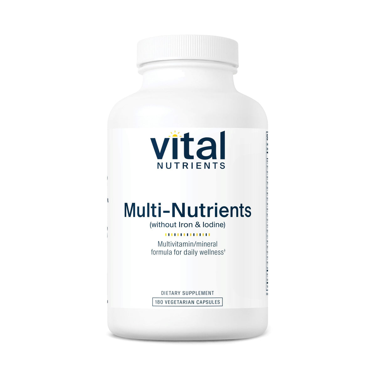 Vital Nutrients frontal del envase, presentación clara y beneficio de pureza