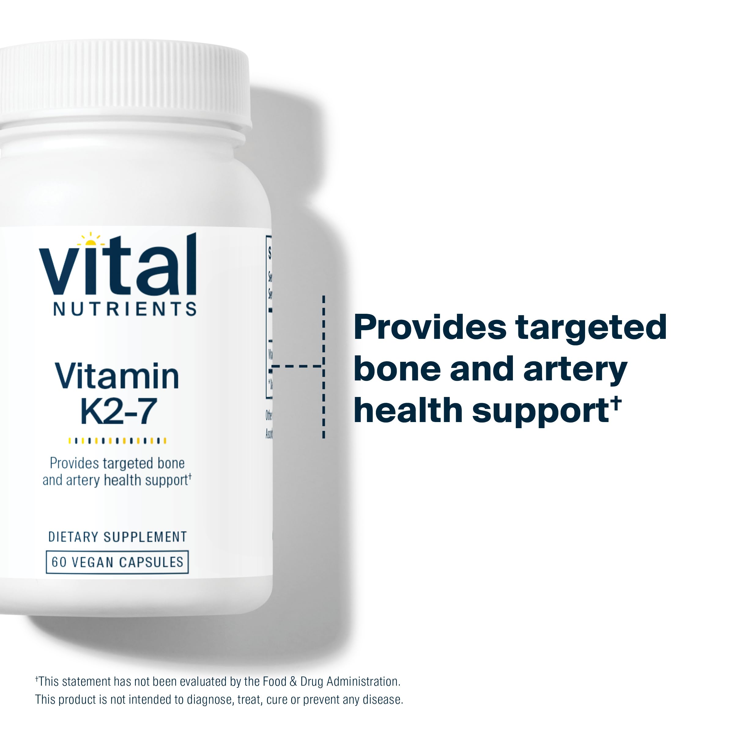 Vital Nutrients etiqueta con lista de ingredientes y certificados de calidad