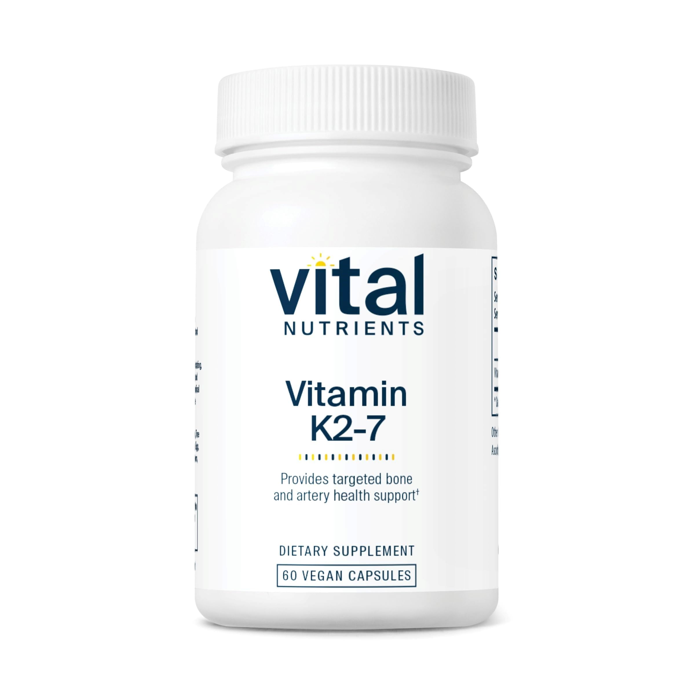 Vital Nutrients envase frontal del K2-7 mostrando etiquetado claro y beneficios
