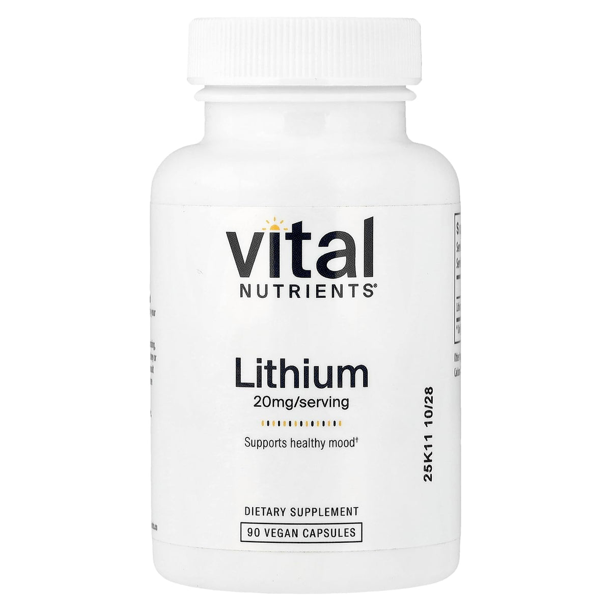 Vital Nutrients bote frontal mostrando etiqueta limpia y beneficios claros