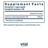 Vital Nutrients botella abierta con cápsulas visibles, fácil consumo