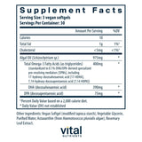 Vital Nutrients close-up de softgel vegano para apreciar su textura