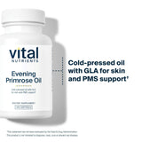 Vital Nutrients aceite de onagra vertido para apreciar color y calidad