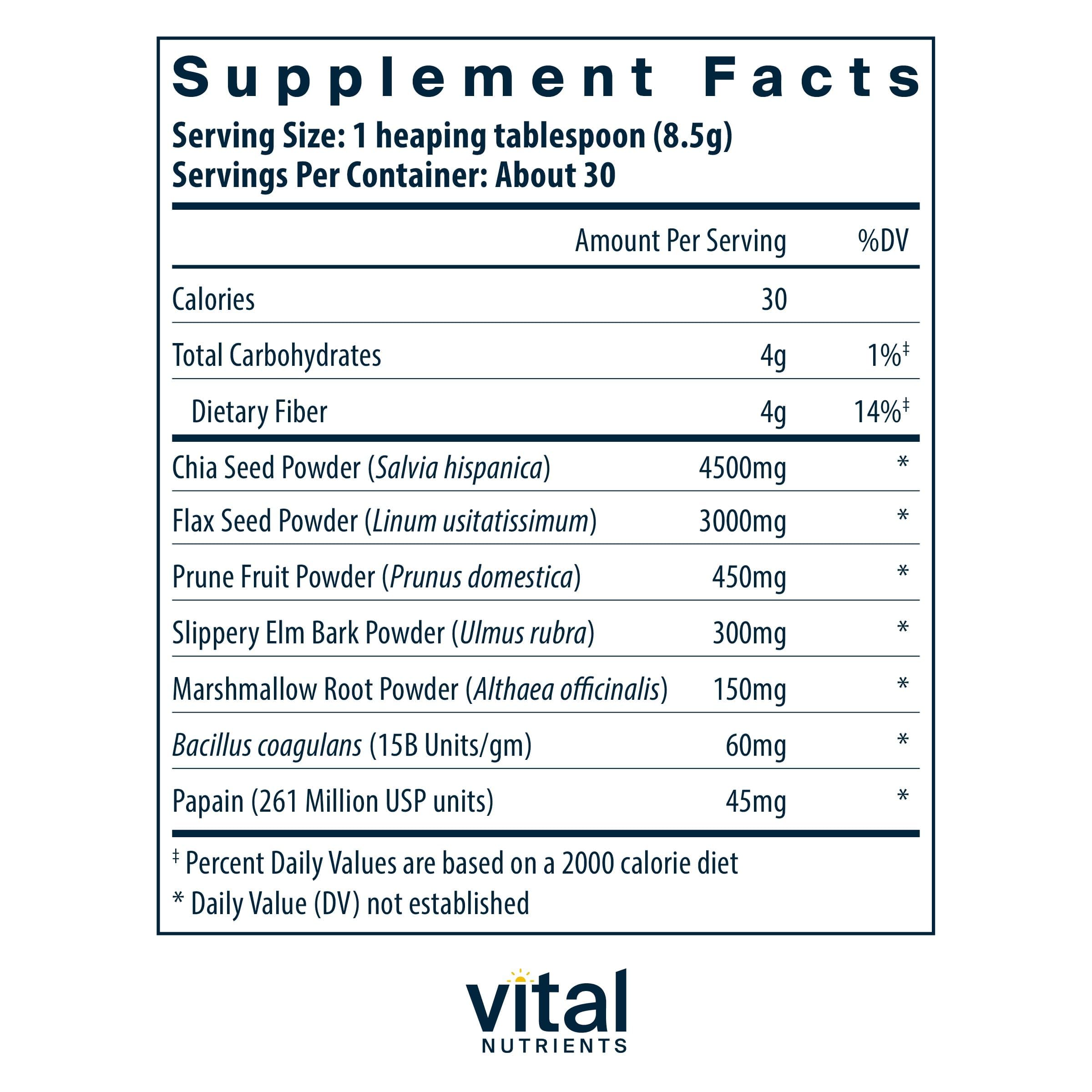 Vital Nutrients polvo en primer plano con textura fina, mezcla fácil y homogénea