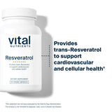 Vital Nutrients polvo de resveratrol muestra textura y concentración