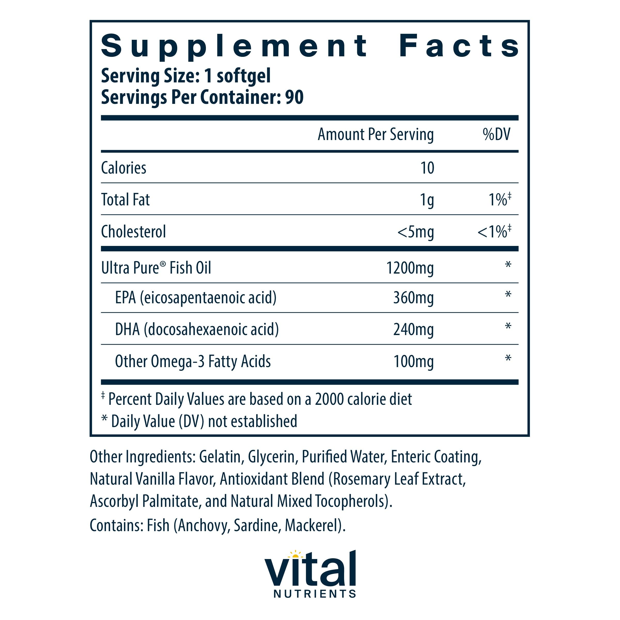 Vital Nutrients softgel en primer plano, textura brillante para fácil ingestión