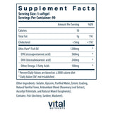Vital Nutrients softgel en primer plano, textura brillante para fácil ingestión