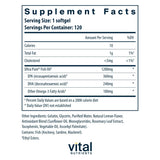 Close up de cápsula blanda Vital Nutrients que muestra textura y pureza