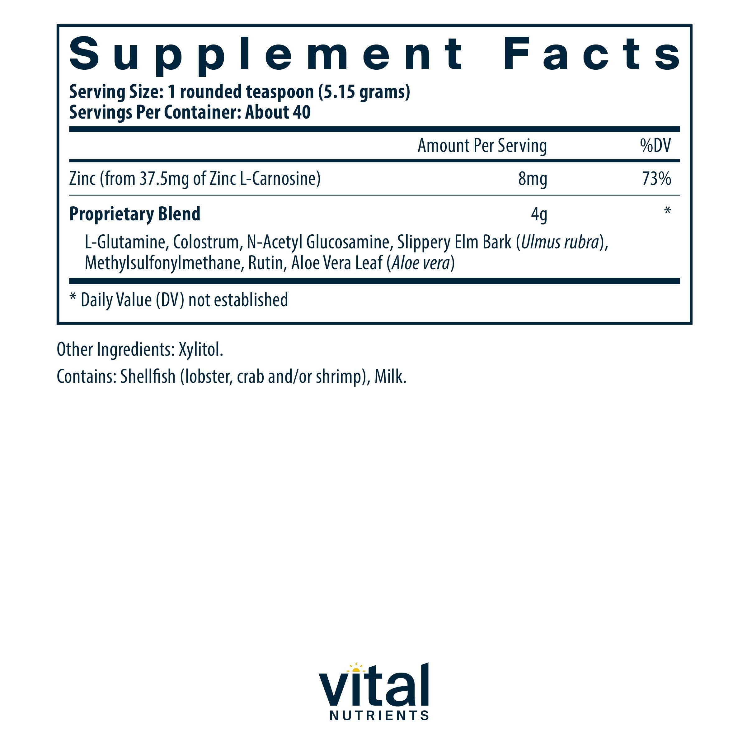 Vital Nutrients textura del polvo en primer plano, ingrediente fino fácil de mezclar