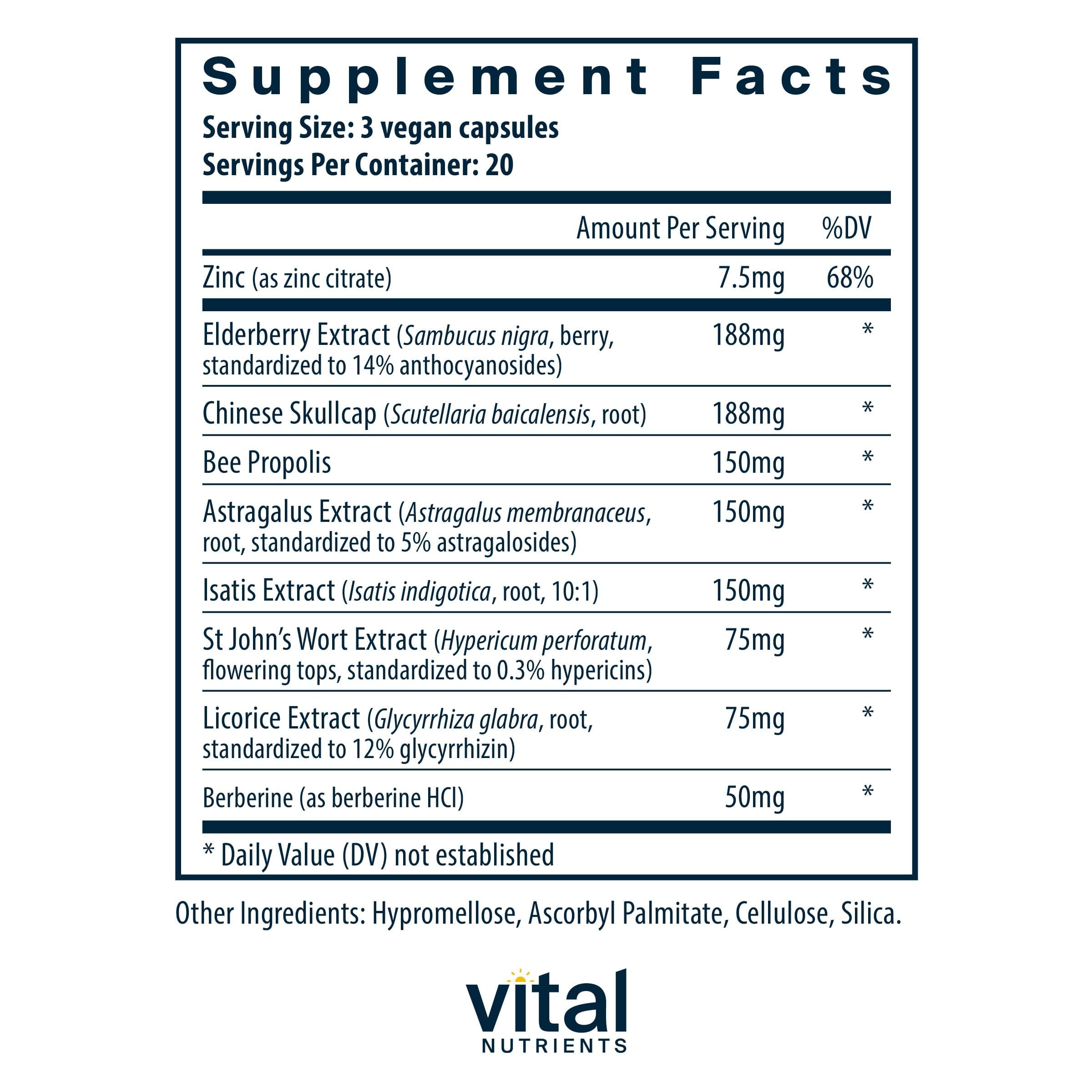 Vital Nutrients ViraCon cápsulas veganas en primer plano mostrando textura y pureza