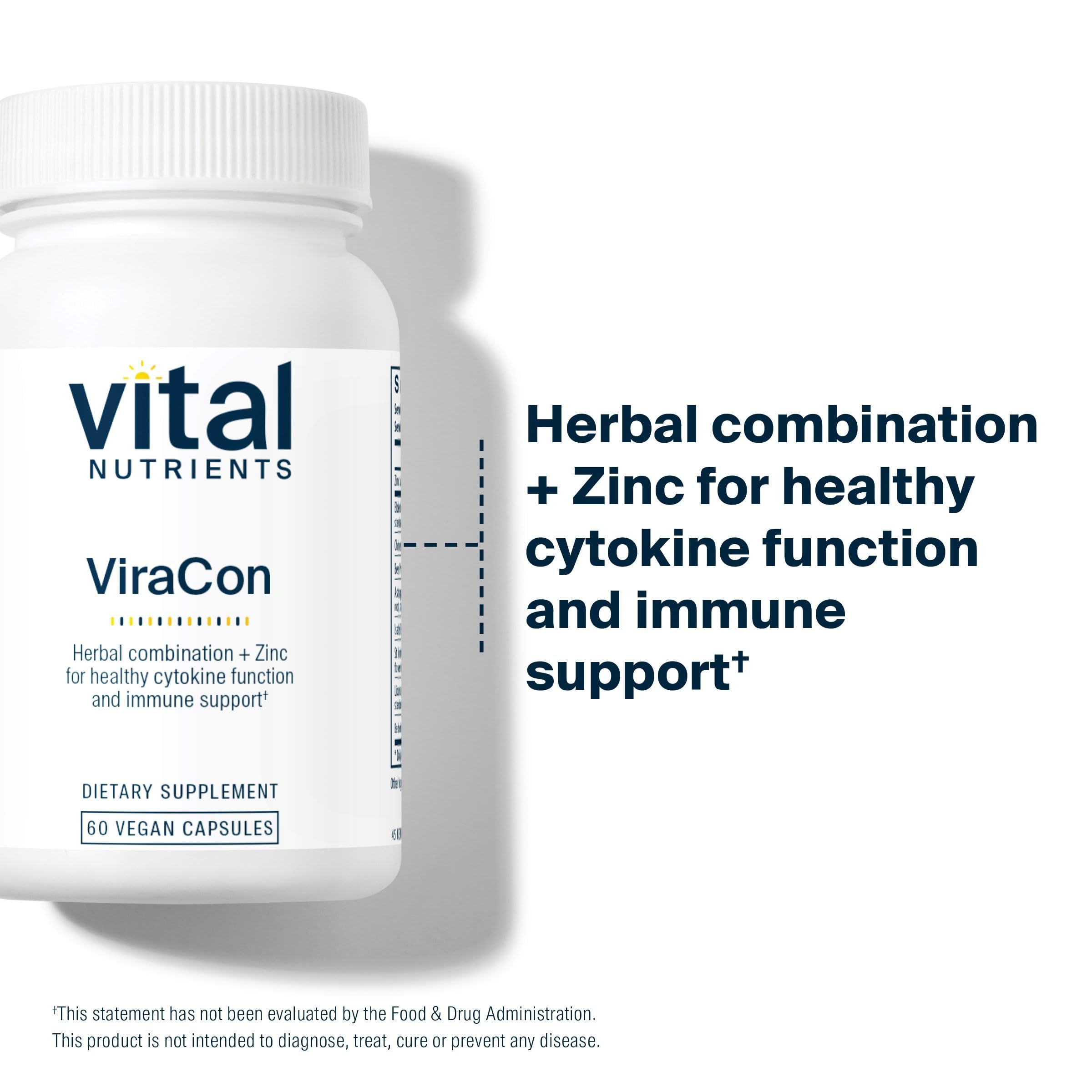 Vital Nutrients ViraCon saúco y raíz de regaliz representando ingredientes naturales