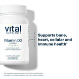 Vital Nutrients varias cápsulas D3 sobre fondo blanco, presentación limpia