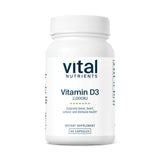 Vital Nutrients envase frontal de vitamina D3 mostrando 2.000 UI y 90 cápsulas