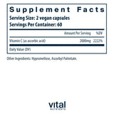 Vital Nutrients primer plano de cápsula, textura y formato vegano