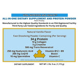 Vital Nutrition etiqueta de ingredientes con composición y seguridad
