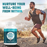 VITAL NUTRITIVE botella abierta con cápsulas que refleja pureza y potencia