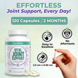 VITAL NUTRITIVE suplemento junto a pesas representando apoyo activo