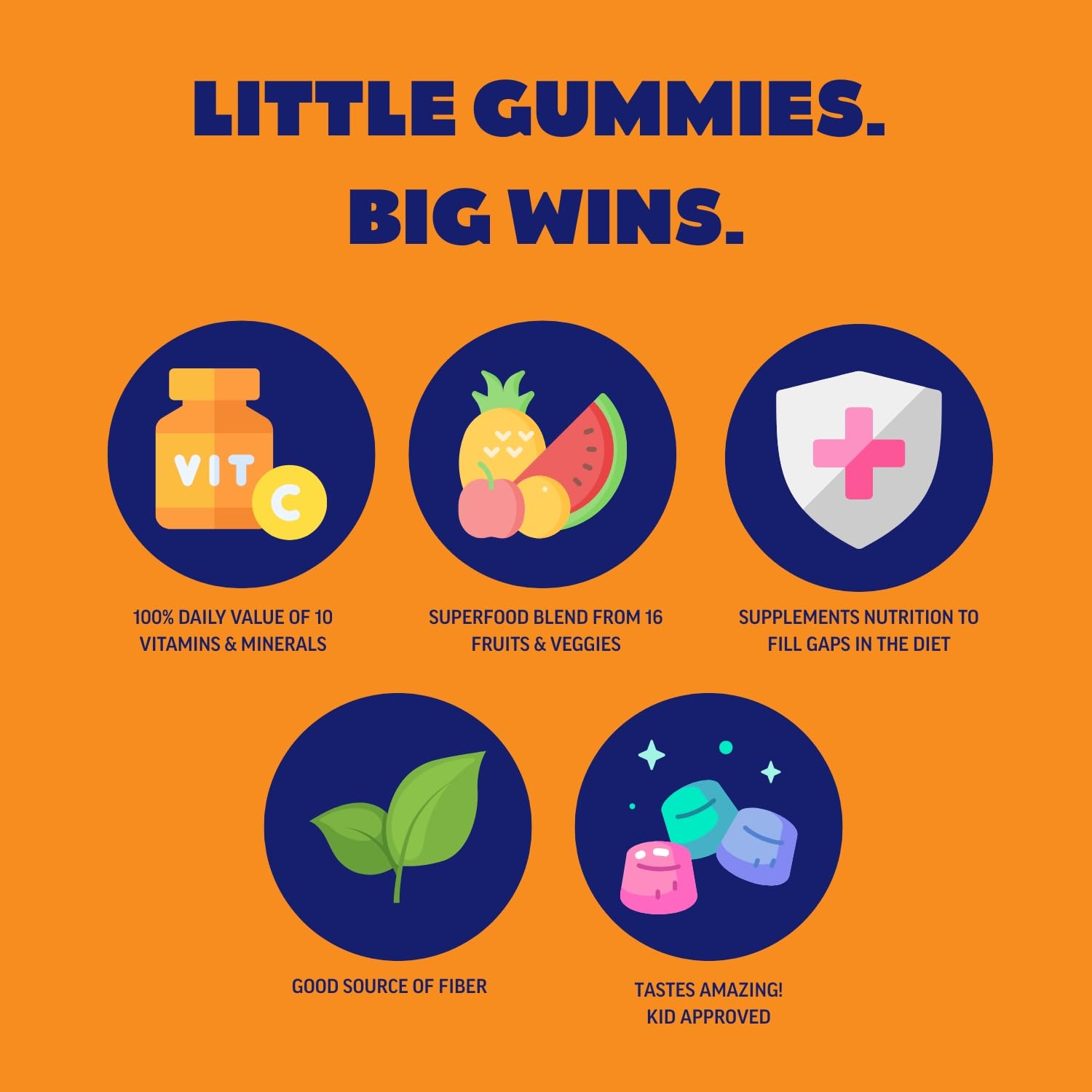 Vital Pals gomita en mano para comparar tamaño y porción segura
