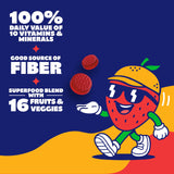 Vital Pals mezcla de 16 frutas y verduras resaltando nutrientes