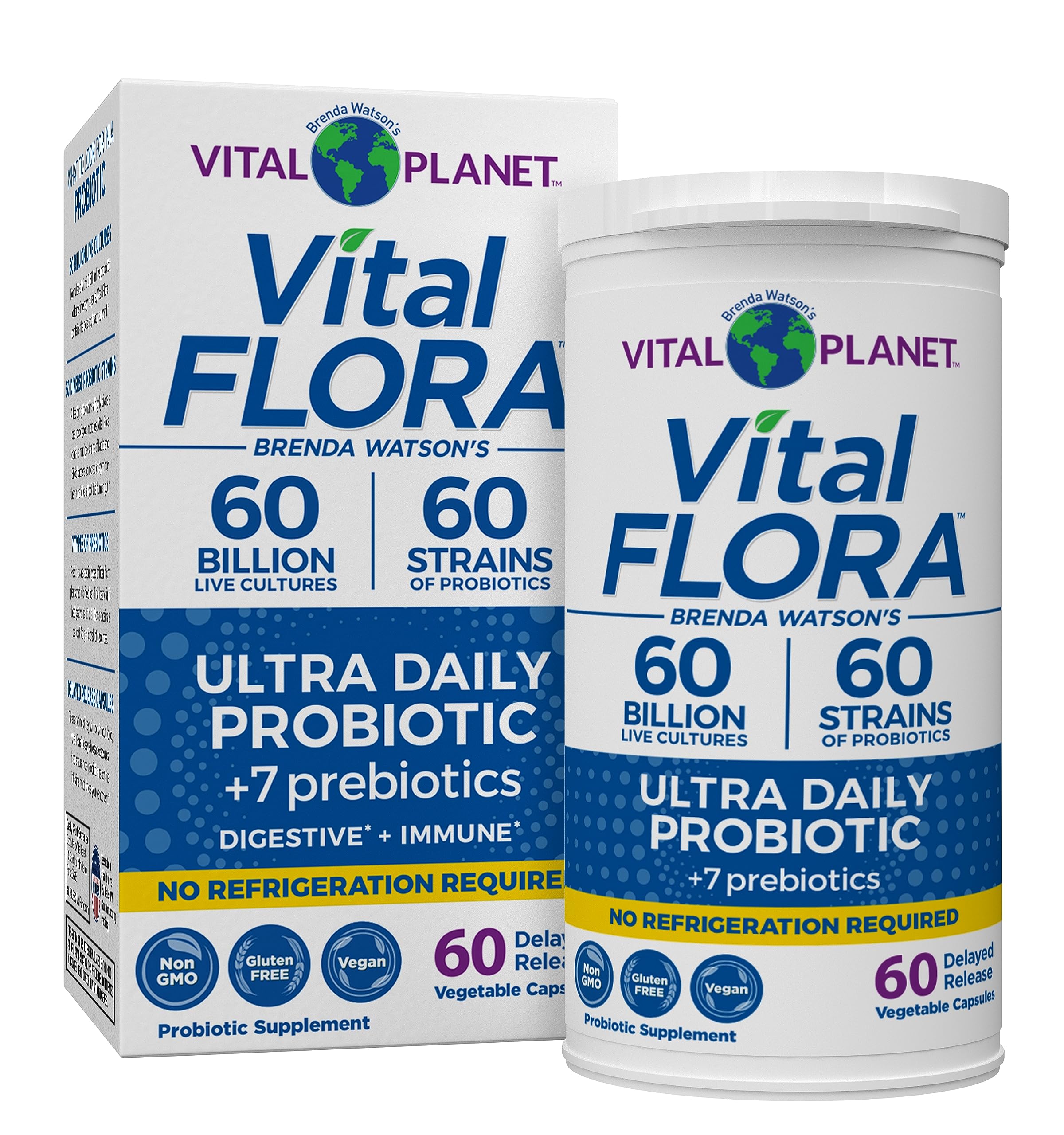 Vital Planet frasco frontal mostrando etiqueta y beneficios para consumo diario