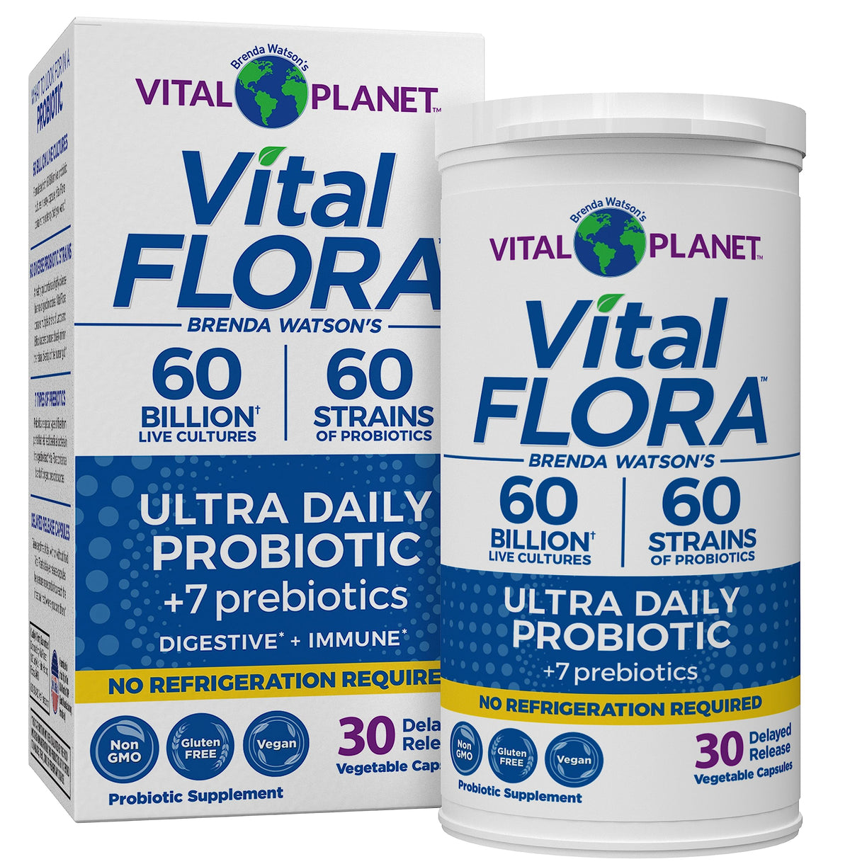 Vital Planet frente del empaque mostrando la marca y beneficio de 60 billones