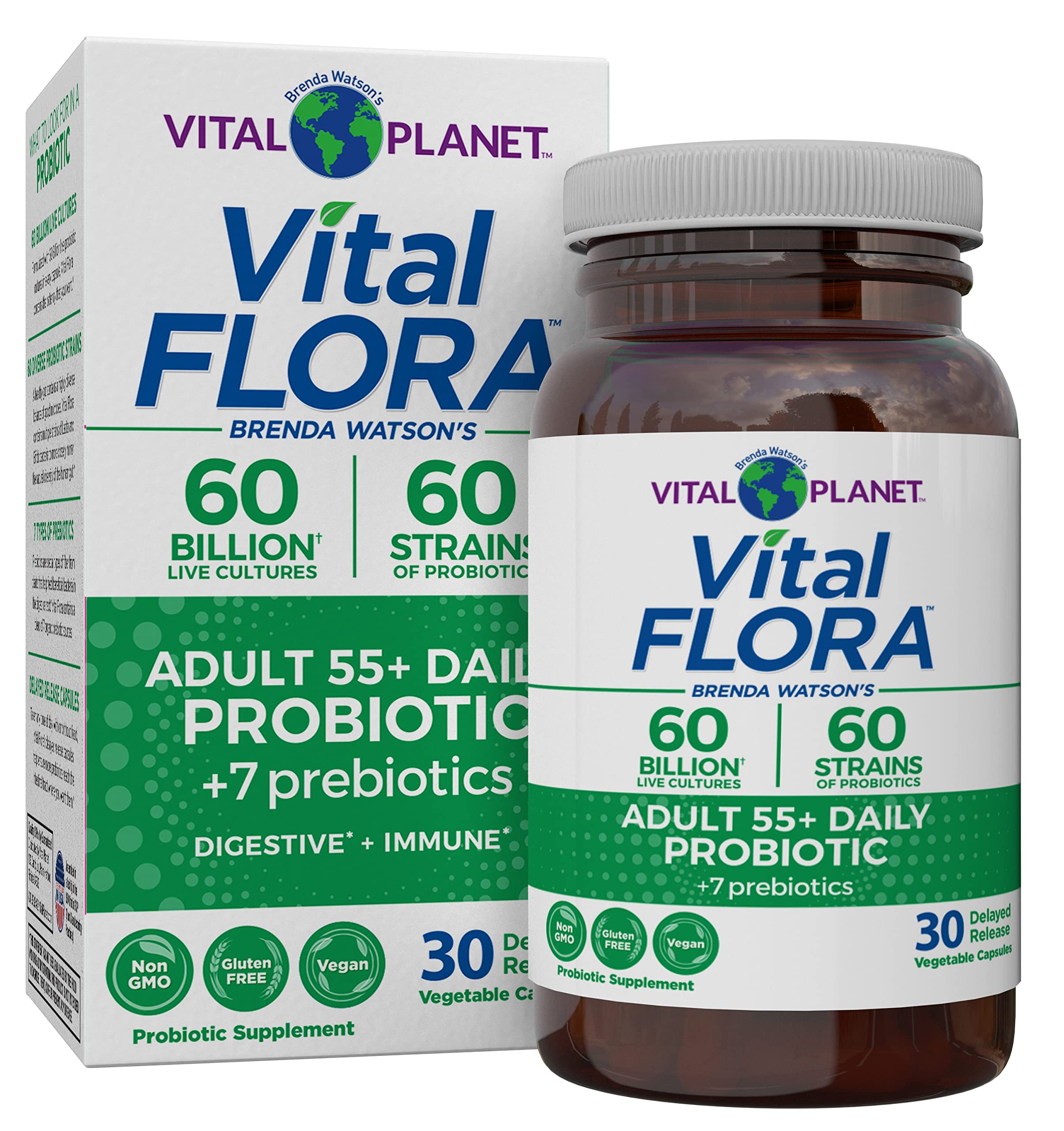 Vital Planet empaque frontal mostrando cápsulas y beneficios digestivos