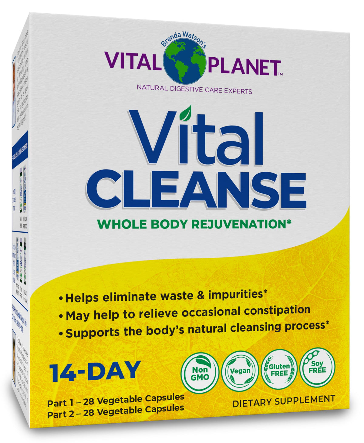 Vital Planet vista frontal del envase que muestra el kit de 14 días y beneficios claros