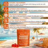 VITAL POWER gomitas en ambiente playero sugieren soporte para bronceado