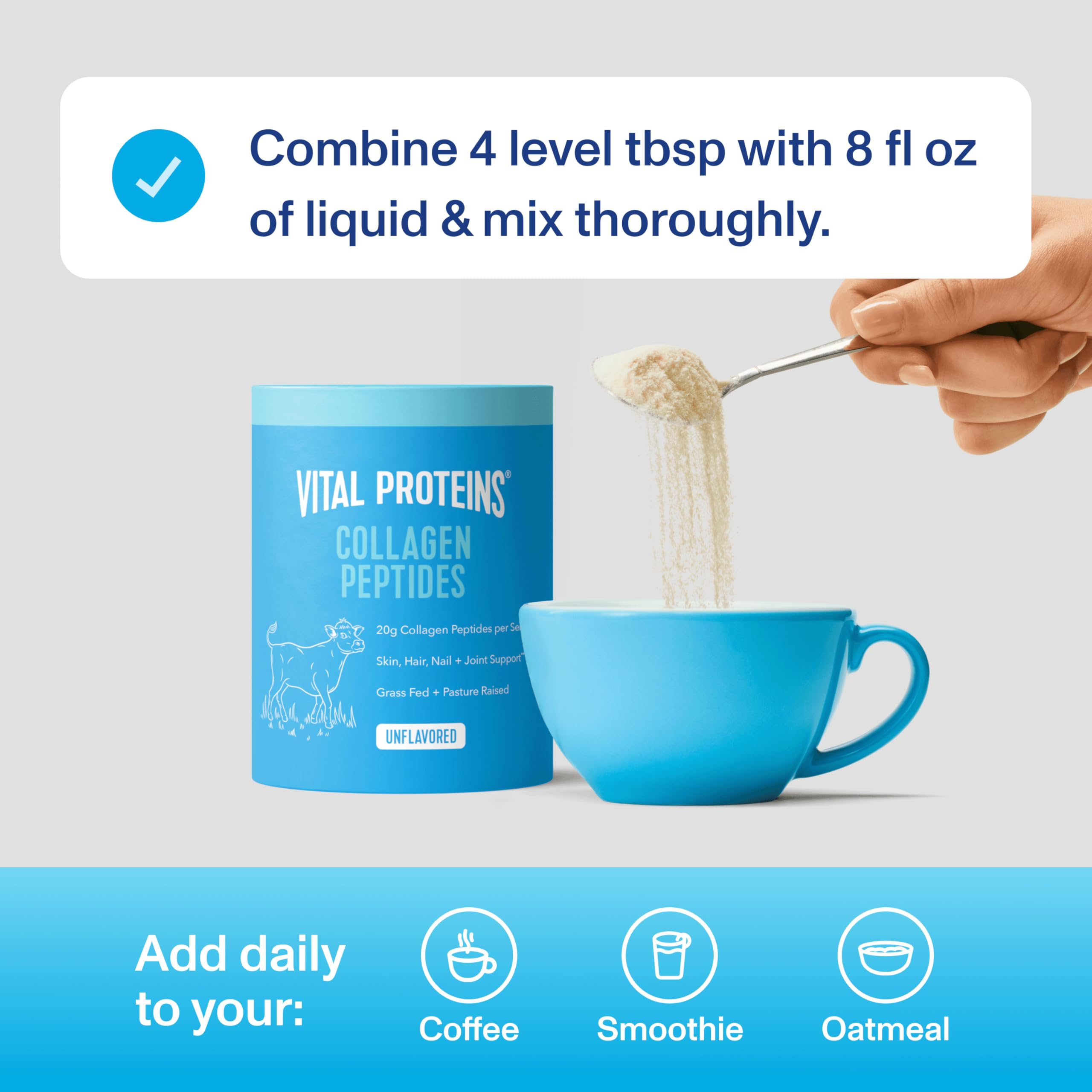 Vital Proteins añadido en batido matutino para nutrición práctica