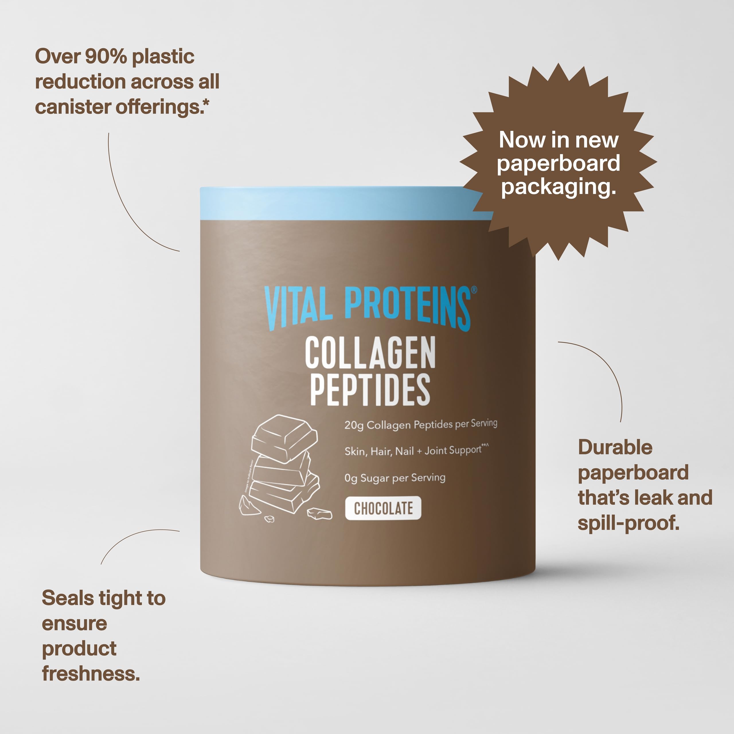 Vital Proteins vaso con colágeno mezclado listo para beber y recuperar