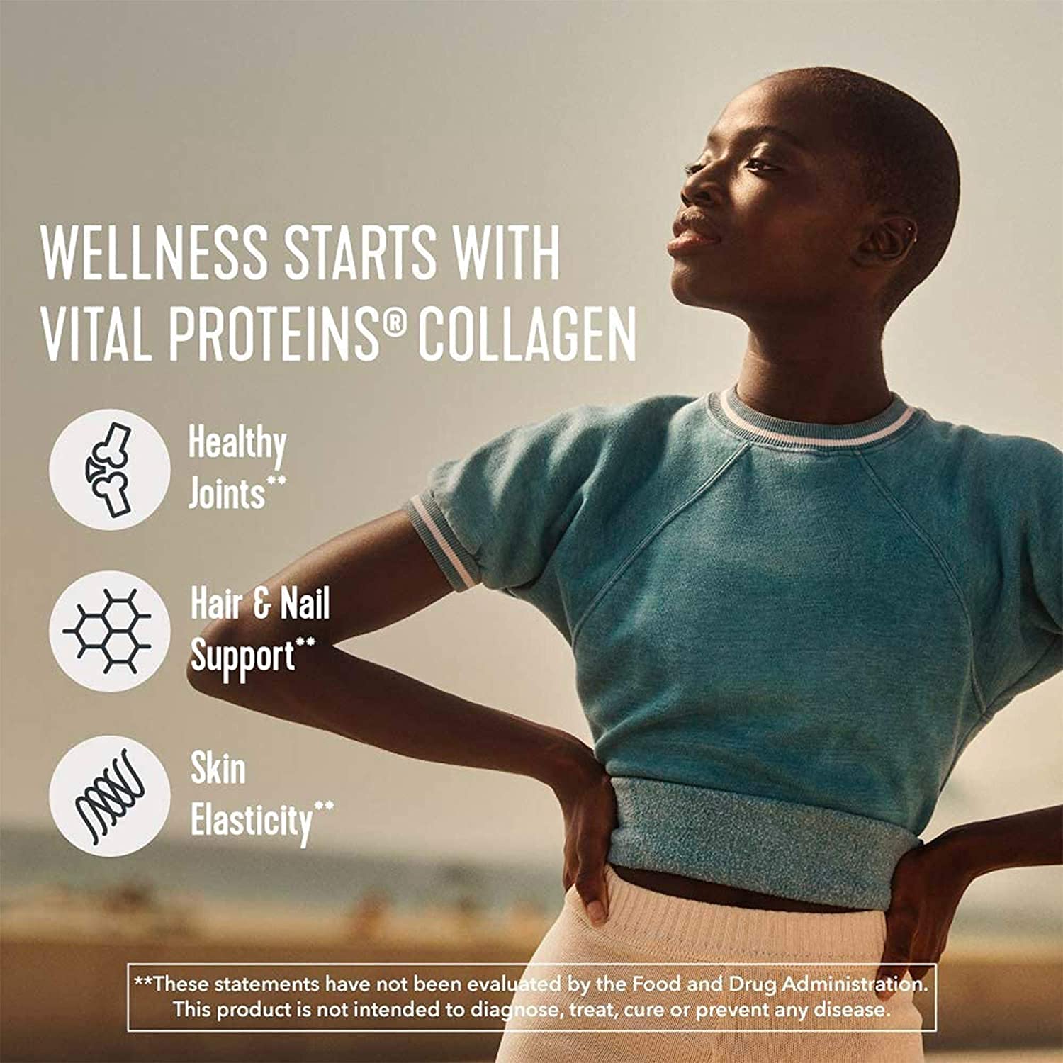 Vital Proteins etiqueta y tabla nutricional visible, información clara y limpia