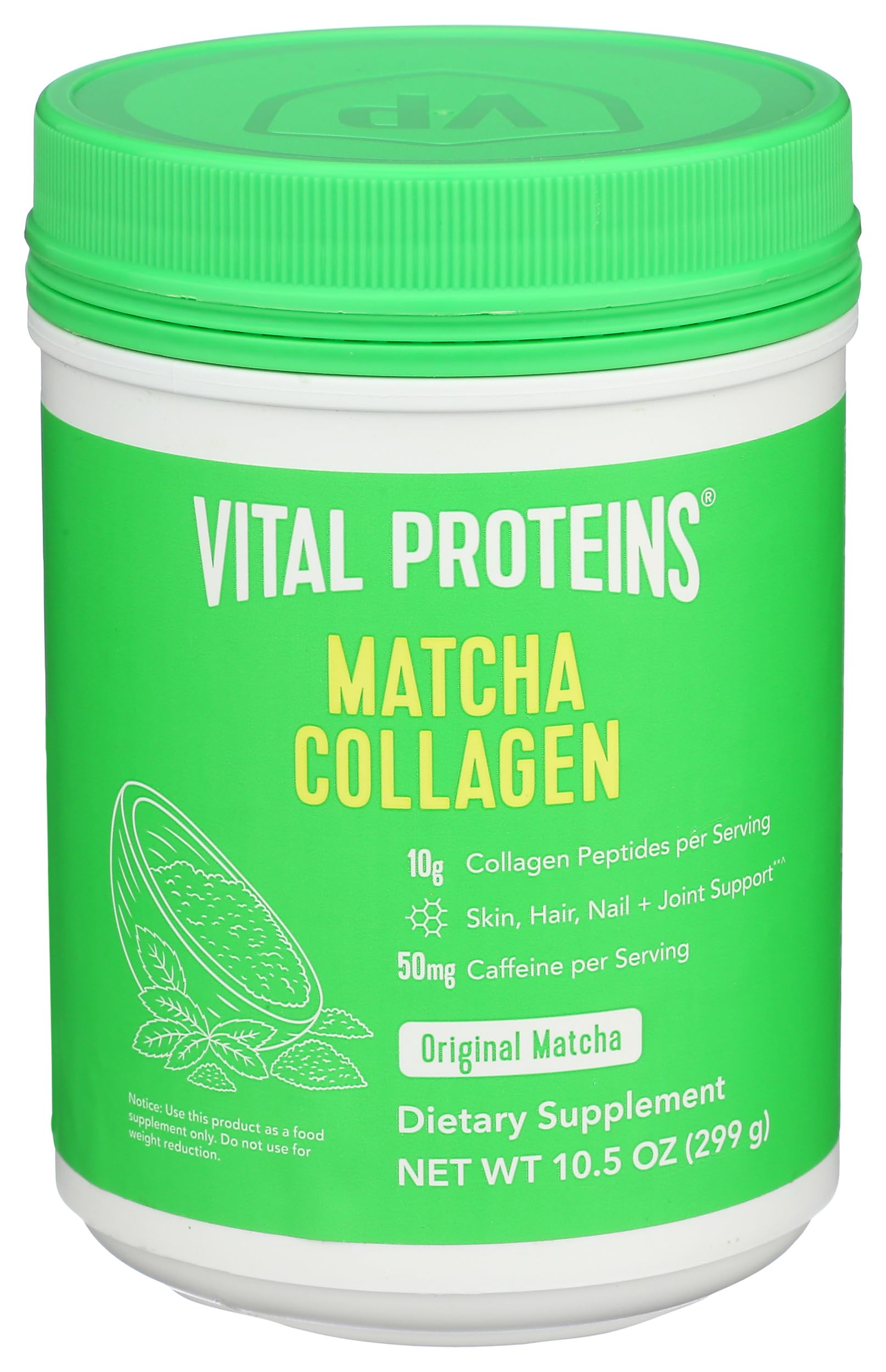 Vital Proteins bebida matcha en vaso con leche sabor y energía suave