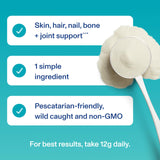 Vital Proteins — pote abierto con cucharada listo para mezclar