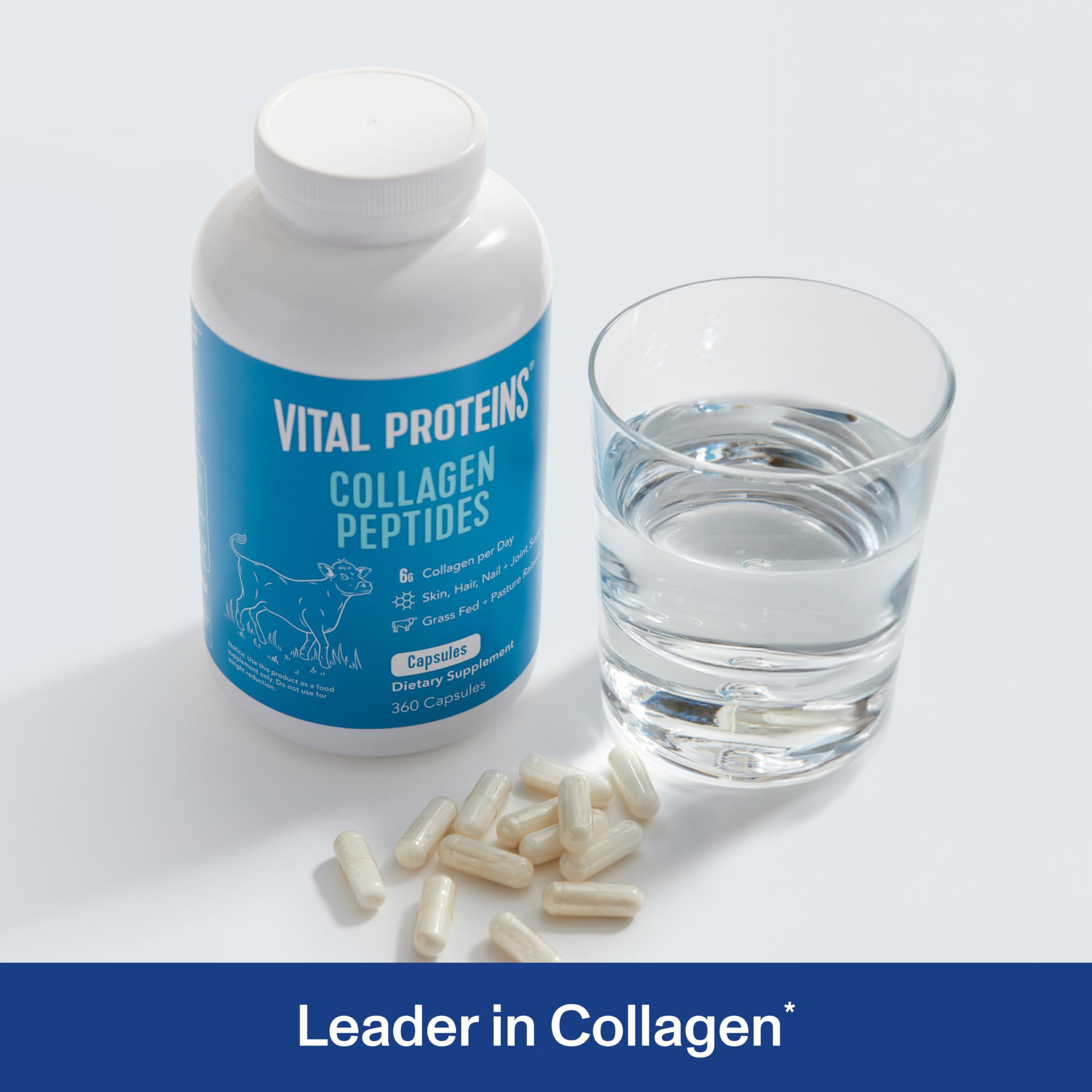 Vital Proteins tapa y etiqueta en primer plano con información clara
