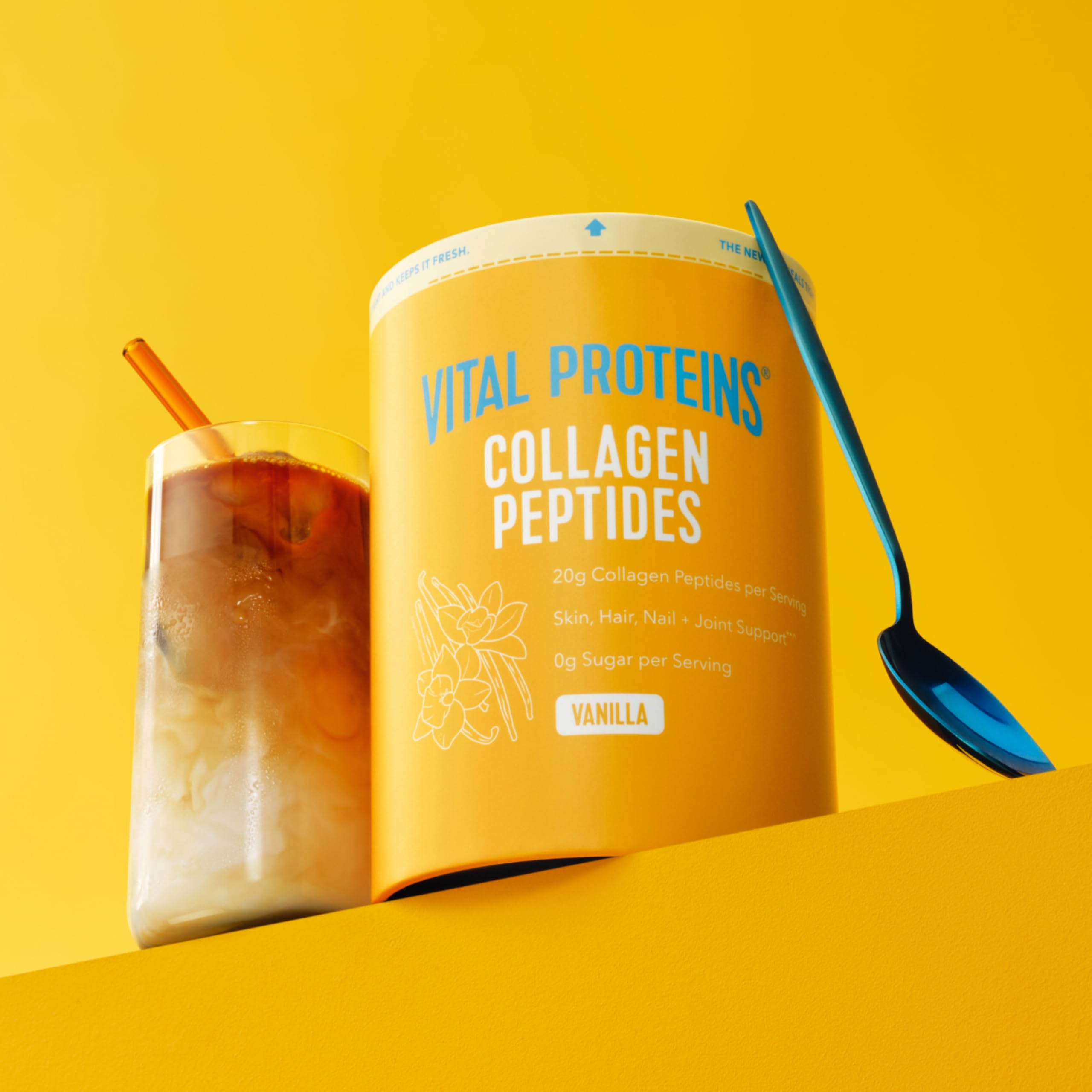 Vital Proteins polvo fino de colágeno mostrando textura fácil de disolver