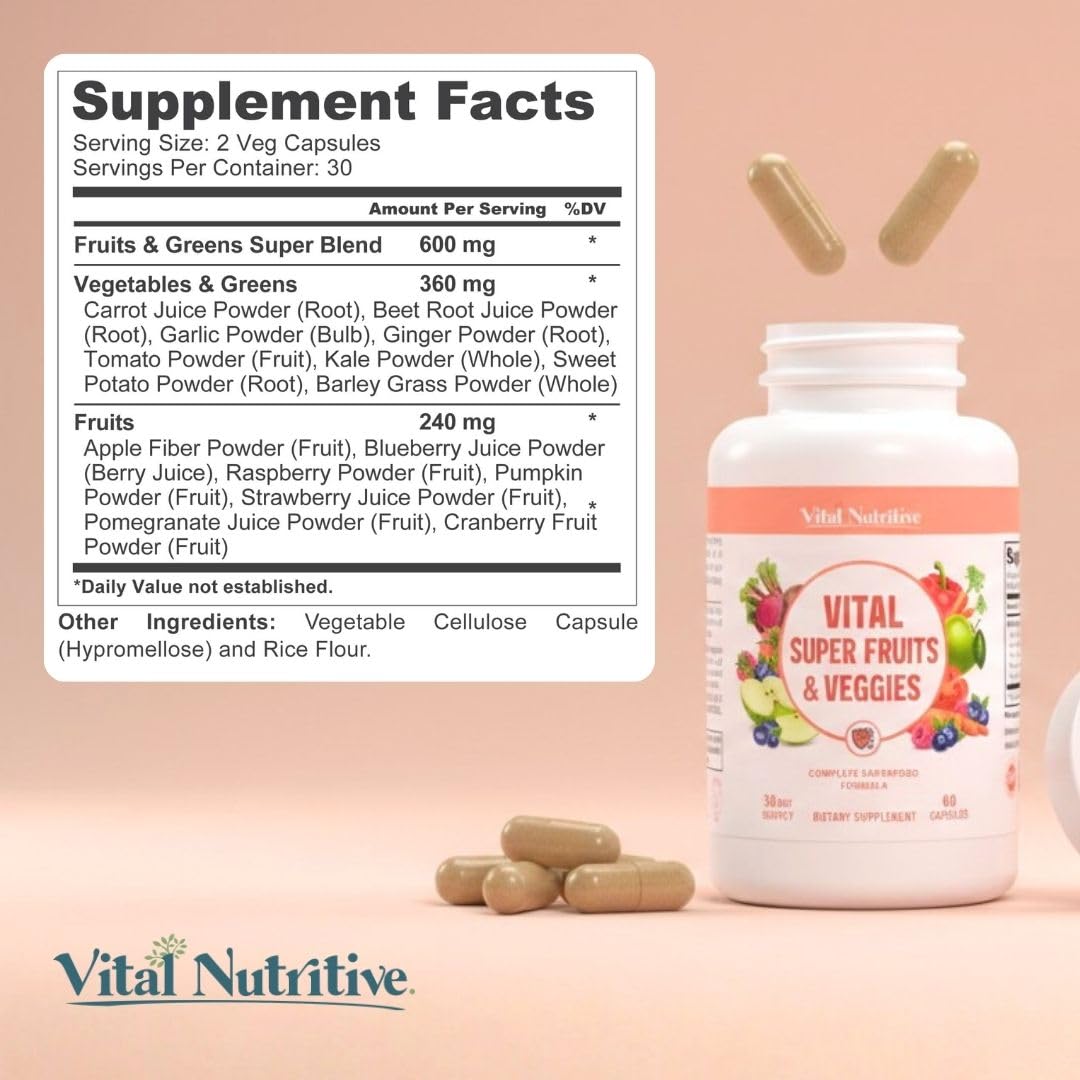 VITAL NUTRITIVE frasco abierto con cápsulas para ver cantidad interior